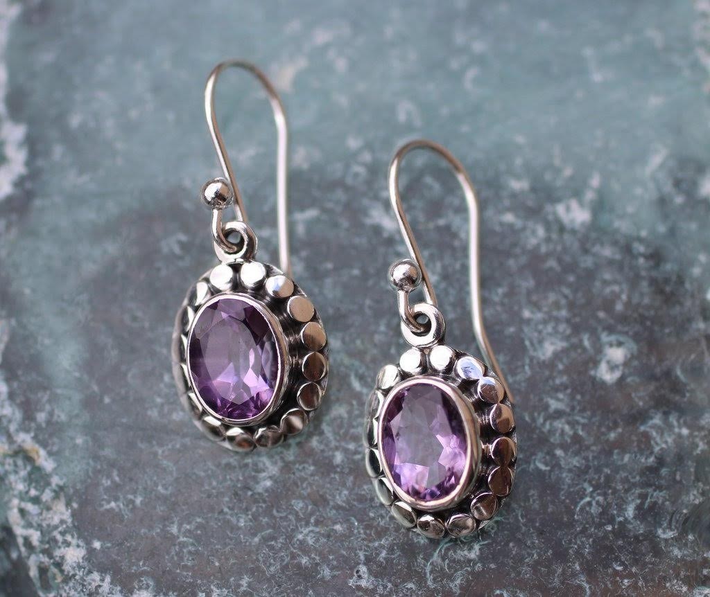 Amethyst Oval Earrings