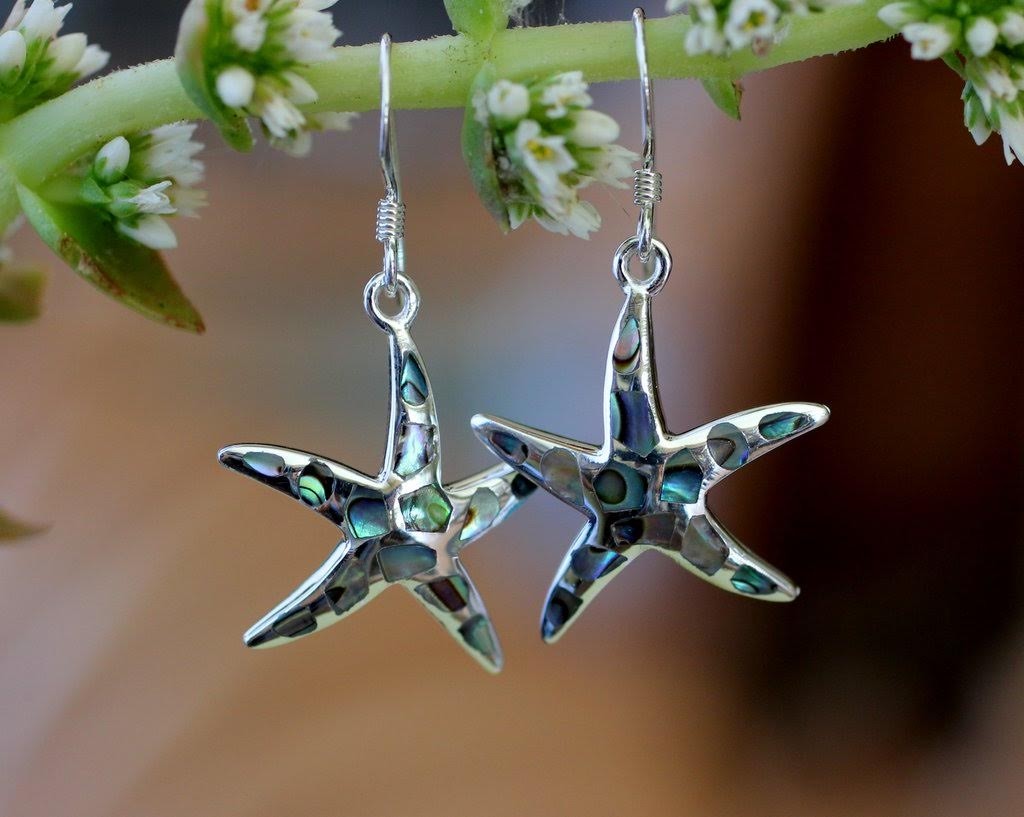 Abalone Starfish Earrings