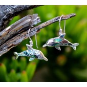 Abalone dolphin earrings